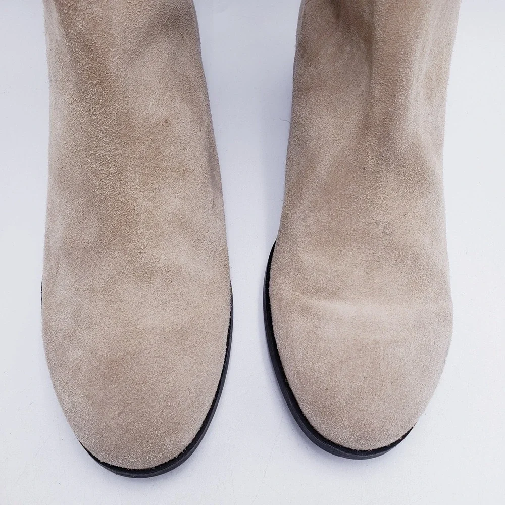 Lucky Brand Calypso Over The‎ Knee Boots Tan Suede Leather Low Heel Size 9.5